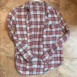 Pink and white flannel